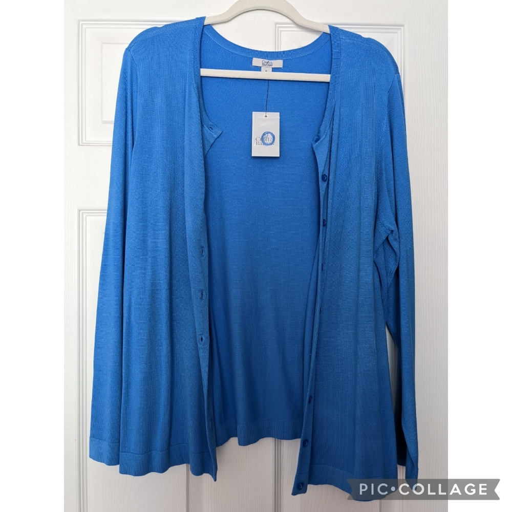 NWT Kohl's Croft & Barrow light blue button up cardigan